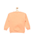 Orange Alphabet Print Fleece Sweatshirt