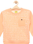 Orange Alphabet Print Fleece Sweatshirt