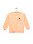 Orange Alphabet Print Fleece Sweatshirt