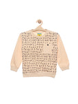 Cream Alphabet Print Fleece Sweatshirt