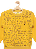 Mustard Alphabet Print Fleece Sweatshirt