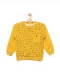 Mustard Alphabet Print Fleece Sweatshirt