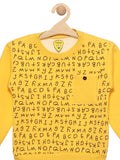 Yellow Alphabet Print Fleece Sweatshirt