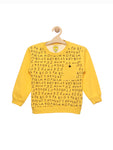 Yellow Alphabet Print Fleece Sweatshirt