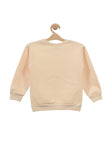 Cream Bear Print Fleece Sweatshirt