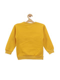 Mustard Bear Print Fleece Sweatshirt