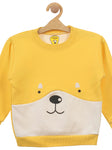 Yellow Bear Print Fleece Sweatshirt