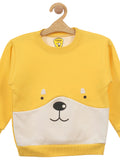 Yellow Bear Print Fleece Sweatshirt