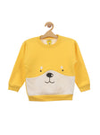 Yellow Bear Print Fleece Sweatshirt