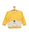 Yellow Bear Print Fleece Sweatshirt