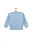 Blue Giraffe Print Front Open Fleece Sweatshirt