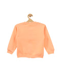 Orange Giraffe Print Front Open Fleece Sweatshirt