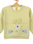 Green Bear Print Fleece Sweatshirt