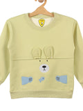 Green Bear Print Fleece Sweatshirt