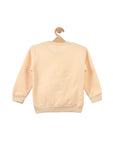 Cream Bear Print Fleece Sweatshirt