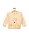 Cream Bear Print Fleece Sweatshirt