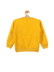 Mustard Bear Print Fleece Sweatshirt