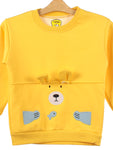 Yellow Bear Print Fleece Sweatshirt