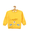 Yellow Bear Print Fleece Sweatshirt