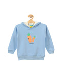 Blue Carrot Print Hooded Fleece Sweatshirt