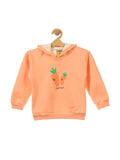 Orange Carrot Print Hooded Fleece Sweatshirt
