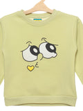 Green Printed Fleece Sweatshirt