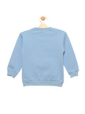 Blue Printed Fleece Sweatshirt