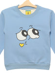 Blue Printed Fleece Sweatshirt