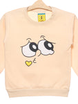 Cream Printed Fleece Sweatshirt