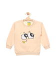 Cream Printed Fleece Sweatshirt