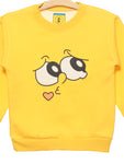 Yellow Printed Fleece Sweatshirt