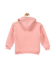 Pink Girls Printed Fleece Hooded Sweatshirt