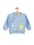 Blue Cat Printed Fleece Sweatshirt