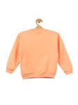 Orange Cat Printed Fleece Sweatshirt