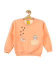 Orange Cat Printed Fleece Sweatshirt