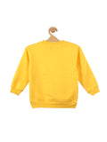 Yellow Cat Printed Fleece Sweatshirt