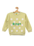 Green Bingo Printed Fleece Sweatshirt