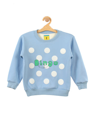 Blue Bingo Printed Fleece Sweatshirt