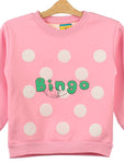 Deep Pink Bingo Printed Fleece Sweatshirt