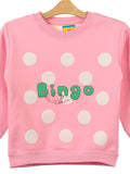 Deep Pink Bingo Printed Fleece Sweatshirt