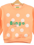 Orange Bingo Printed Fleece Sweatshirt