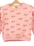 Pink Strawberry Printed Fleece Sweatshirt