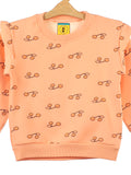 Orange Strawberry Printed Fleece Sweatshirt
