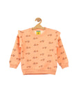 Orange Strawberry Printed Fleece Sweatshirt