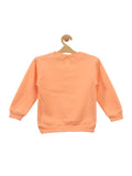 Orange Butterfly Printed Fleece Sweatshirt