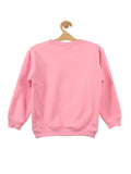 Deep Pink Bear Printed Fleece Sweatshirt