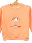Orange Bear Printed Fleece Sweatshirt