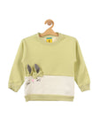 Green Rabbit Printed Fleece Sweatshirt