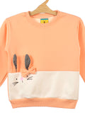 Orange Rabbit Printed Fleece Sweatshirt