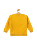 Mustard Rabbit Printed Fleece Sweatshirt